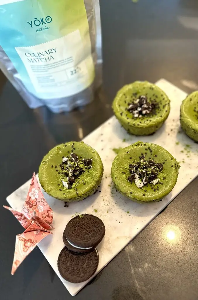 Matcha Ricotta Cheesecake w Oreo Cookie Crust